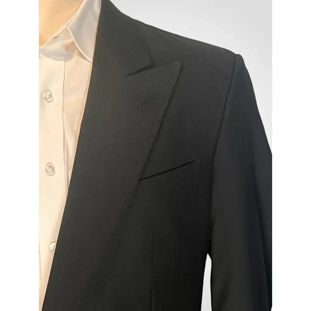 Vintage Ermenegildo Zegna Tuxedo Jacket 42R Black Formal Designer - Picture 7 of 16
